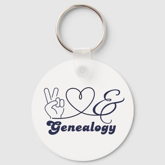 Chaveiro Paz, Amor & Genealogia (Frente)