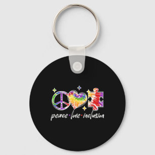 Chaveiro Paz Amor Inclusão Rainbow Tie Dye Autism Awaren