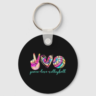 Chaveiro Paz Amor Jogador de Voleibol Estilo Tie Dye Mulher