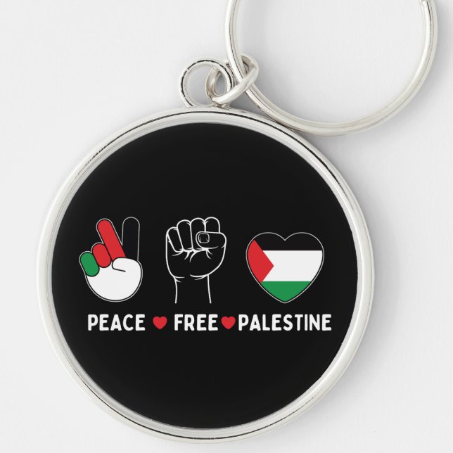 Chaveiro paz amor palestina - liberdade para palestinos (Frente)