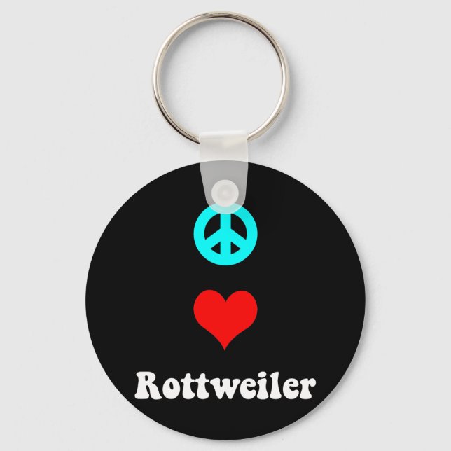 Chaveiro Paz amor Rottweiler (Frente)