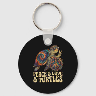 Chaveiro Paz amor tartarugas retro hippie tartaruga marinha