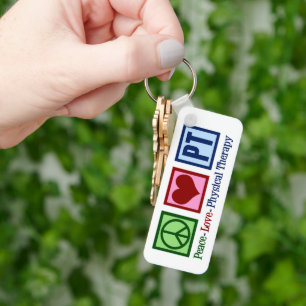 Chaveiro Paz Amor Terapia Física Bonita PT Personalizado