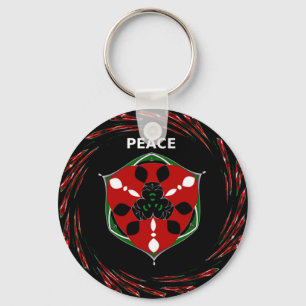 Chaveiro "Paz: com Emblema de Escudo" Impressão de Arte