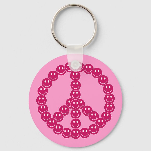 Chaveiro Paz de rosto feliz (Frente)