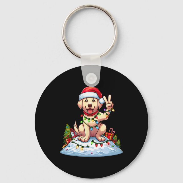 Chaveiro Paz Labrador Retriever Luzes De Natal Venham (Frente)