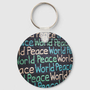 Chaveiro Paz Mundial, Amor Colorido e Pacífico