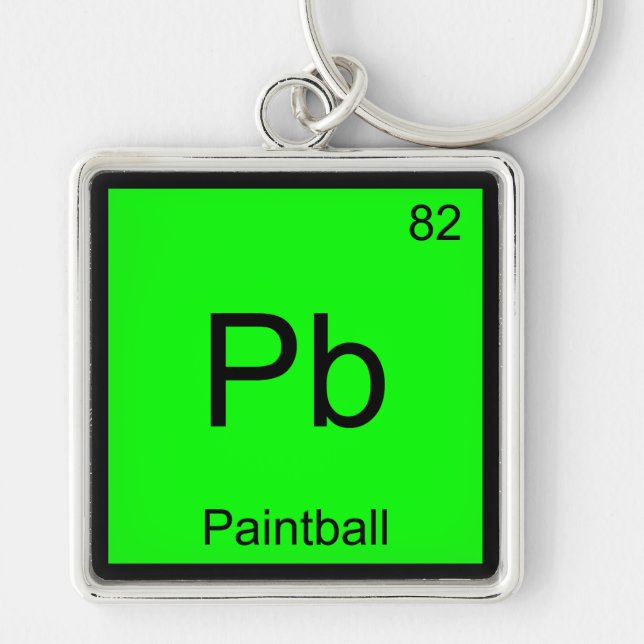 Chaveiro Pb - Símbolo de Elemento de Química de Paintball T (Frente)