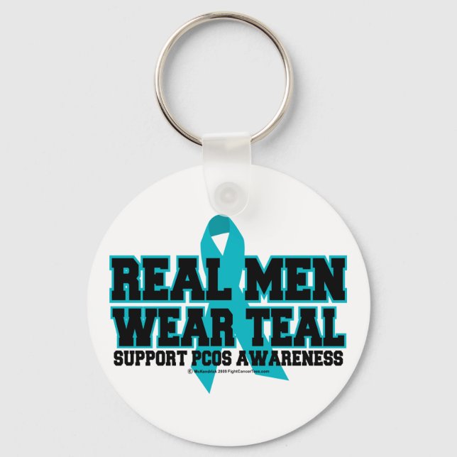 Chaveiro PCOS Real Men Veste Teal (Frente)