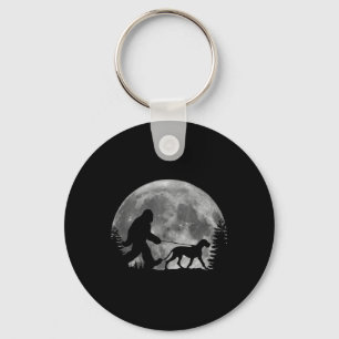 Chaveiro Pé Grande Caminhando Um Cachorro Engraçado Moon