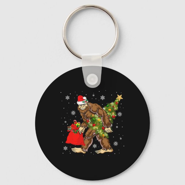 Chaveiro Pé Grande Carregando Árvore de Natal Crença (Frente)