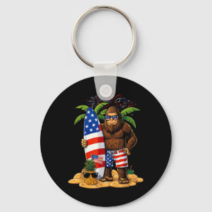Chaveiro Pé Grande da Praia Surf EUA 4 de Julho Patriótico