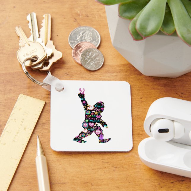 Chaveiro Pé Grande de Paz Hippie Engraçado Pé Grande (Mesa)