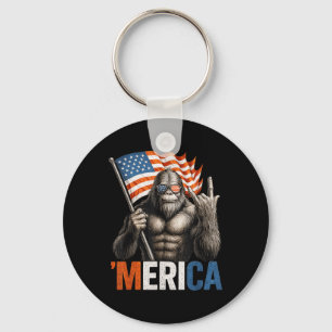 Chaveiro Pé Grande ’mérica Patriótico Sasquatch Balançando 