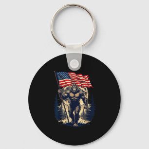 Chaveiro Pé grande sasquatch bigfoot bandeira americana pat