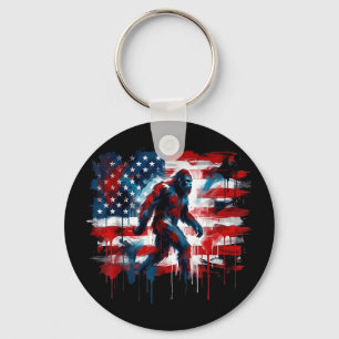 Chaveiro Pé grande usa bandeira americana sasquatch patriót
