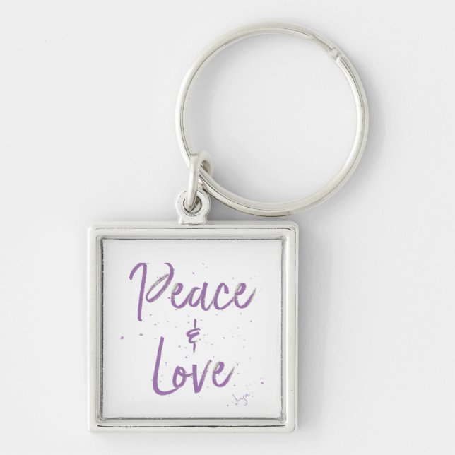 Chaveiro PEACE-and-Love-Purple (Frente)