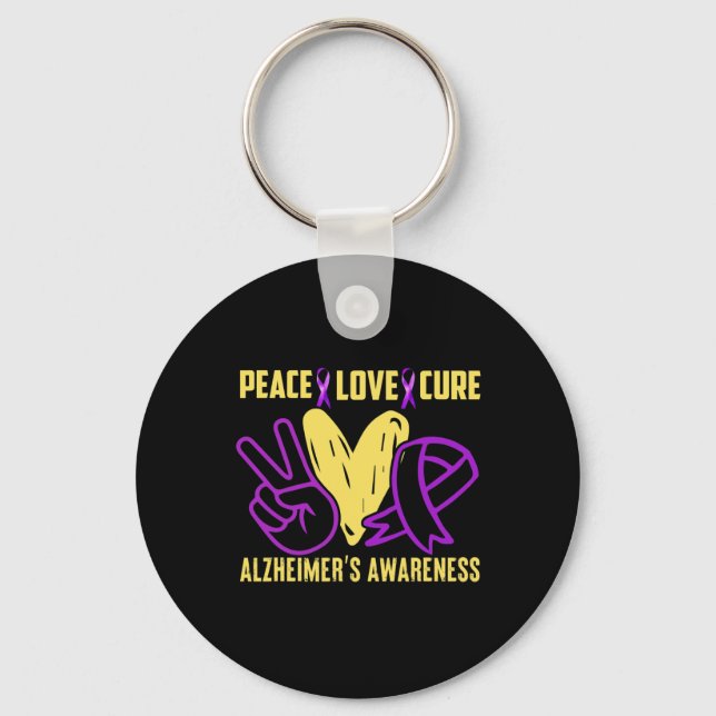 Chaveiro Peace Cure Love Alzheimer's Consciência (Frente)