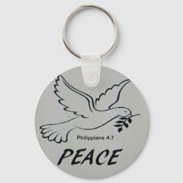 Chaveiro Peace Dove Key Chain with scripture (Frente)