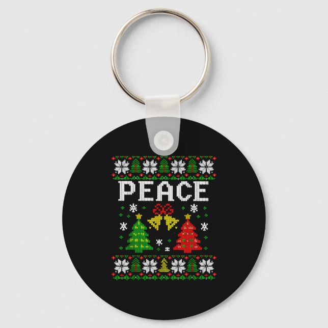 Chaveiro Peace I Come In Peace Couple Matching Ugly Christm (Frente)