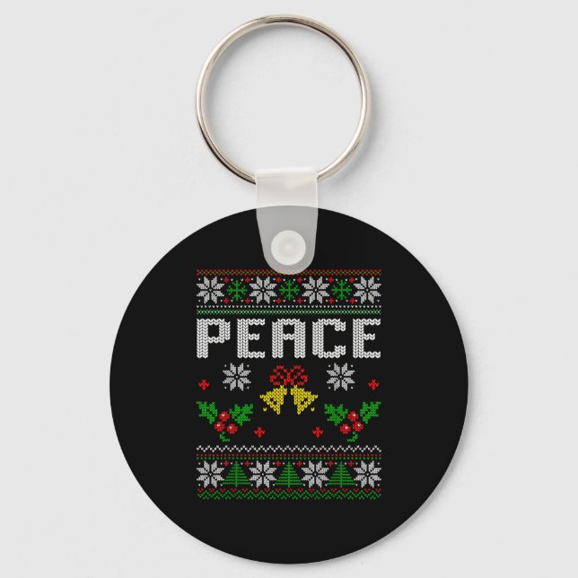 Chaveiro Peace I Come In Peace Couple Matching Ugly Christm (Frente)