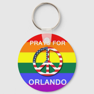 Chaveiro Peace Keychain 5,7 cm -  " Prays For Orlando"