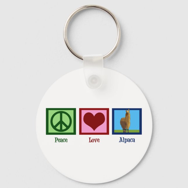 Chaveiro Peace Love Alpaca (Frente)