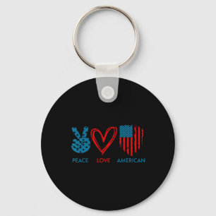 Chaveiro Peace Love America 4º Dia da Independência