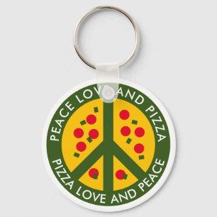 Chaveiro Peace Love and Pizza — nome especial de pizzaria