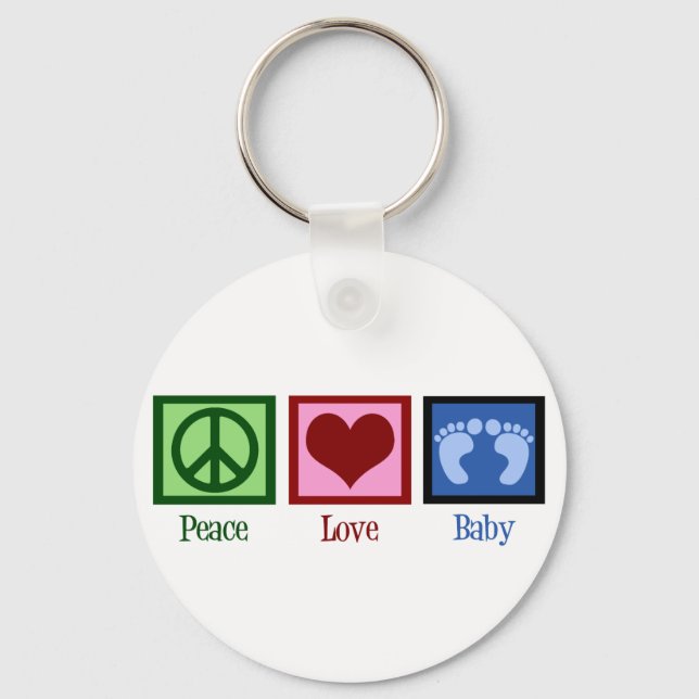 Chaveiro Peace Love Baby Boy (Frente)