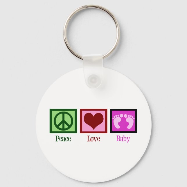Chaveiro Peace Love Baby Girl (Frente)