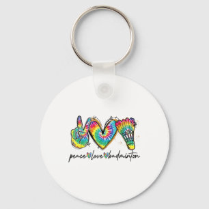 Chaveiro Peace Love Badminton Engraçado Tie Dye Badminton L
