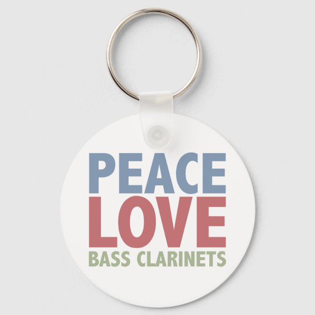 Chaveiro Peace Love Bass Clarinets (Frente)