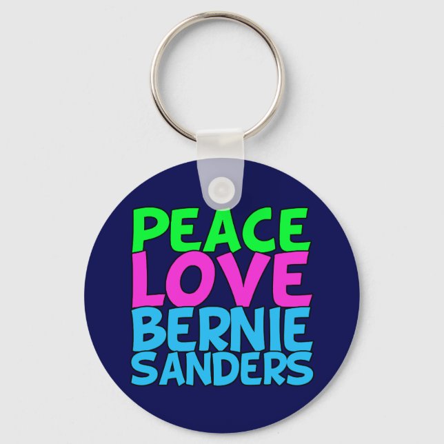 Chaveiro Peace Love Bernie Sanders (Frente)