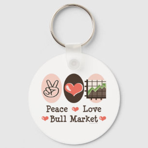 Chaveiro Peace Love Bull Market Key Chain
