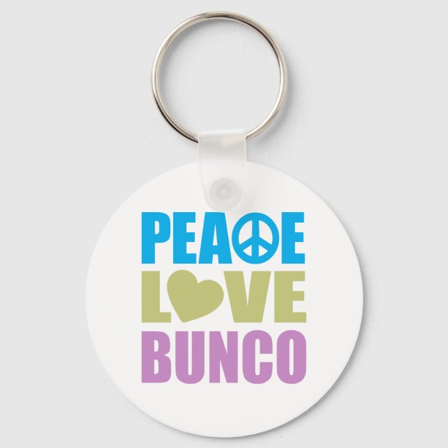 Chaveiro Peace Love Bunco (Frente)