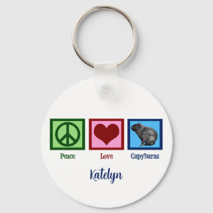 Chaveiro Peace Love Capybaras