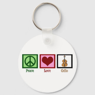 Chaveiro Peace Love Cello