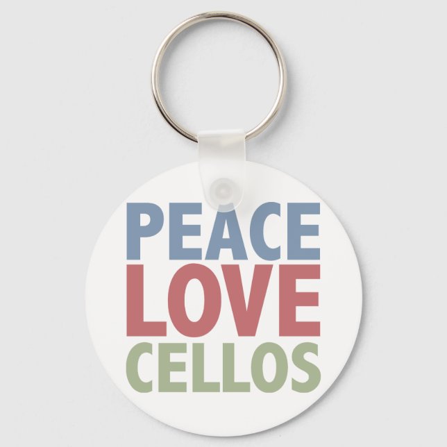 Chaveiro Peace Love Cellos (Frente)