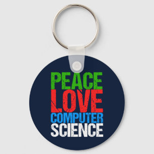 Chaveiro Peace Love Computer Science