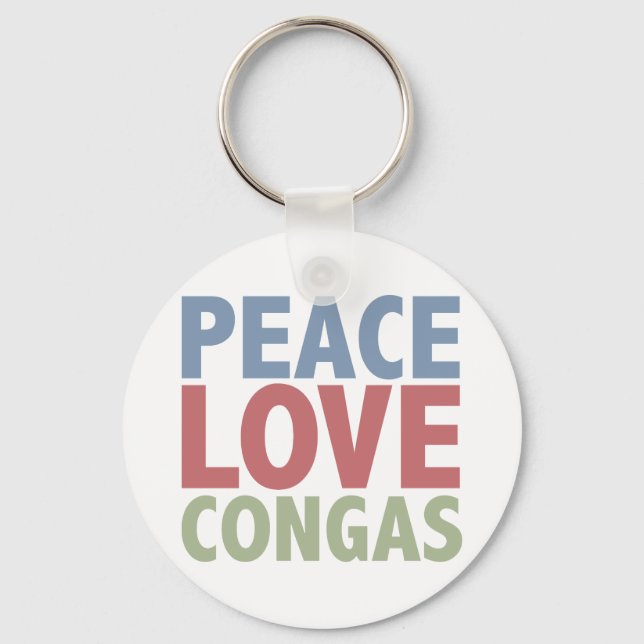 Chaveiro Peace Love Congas (Frente)