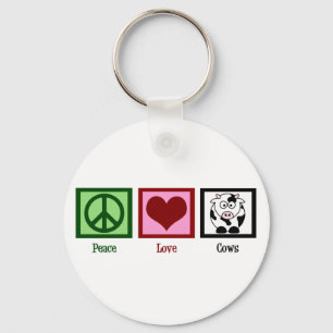 Chaveiro Peace Love Cows