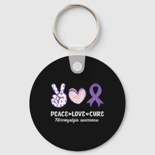 Chaveiro Peace Love Cure Fibromialgia Sensibilização Mês Wa