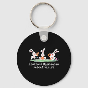 Chaveiro Peace Love Cure Orange Ribbon Leukemia Sensibiliza