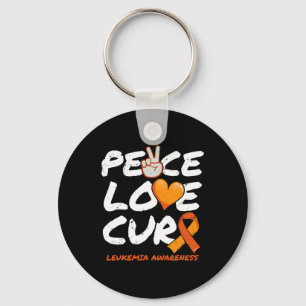 Chaveiro Peace Love Cure - Sensibilização para a Leucemia