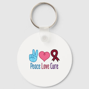 Chaveiro Peace Love Cure Sickle Anemia de Células Falsiform