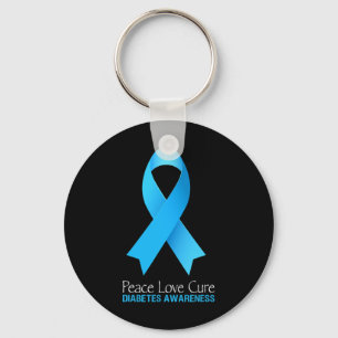 Chaveiro Peace Love Cure Type 1 Diabetes Sensibilização par