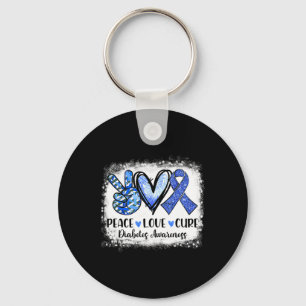 Chaveiro Peace Love Cure Type 1 Diabetes Sensibilização T1d