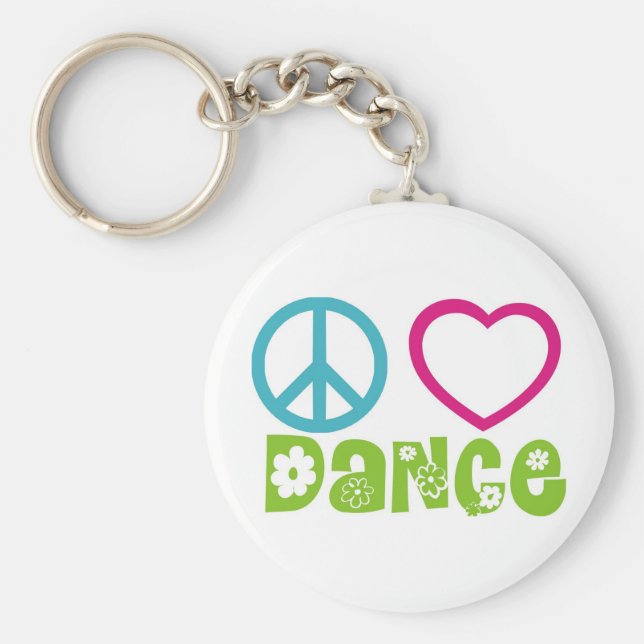 Chaveiro Peace Love Dance (Frente)