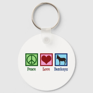 Chaveiro Peace Love Donkeys